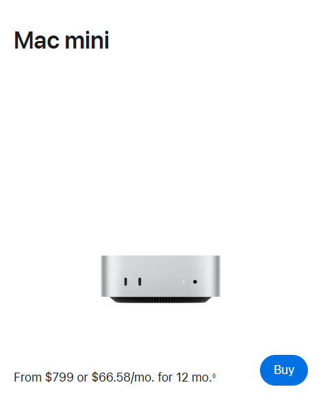 Mac mini官网价格-2026-5-3